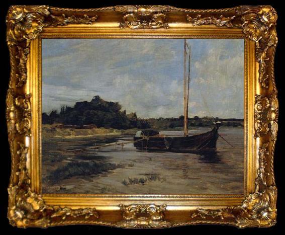 framed  Carl Schuch Segelschiff auf der Havel, ta009-2